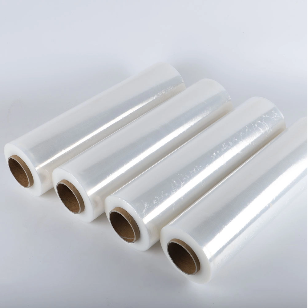 China High Quality Manual Transparent Plastic LLDPE Shrink Stretch Film for Pallet Packing