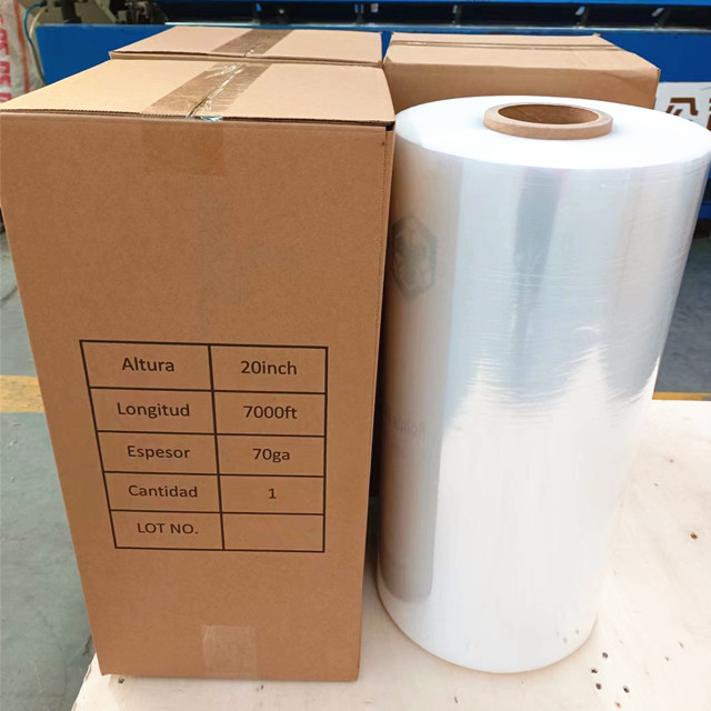 20INCH 7000FT MACHINE USE LLDPE STRETCH FILM FOR PALLET WRAPPING